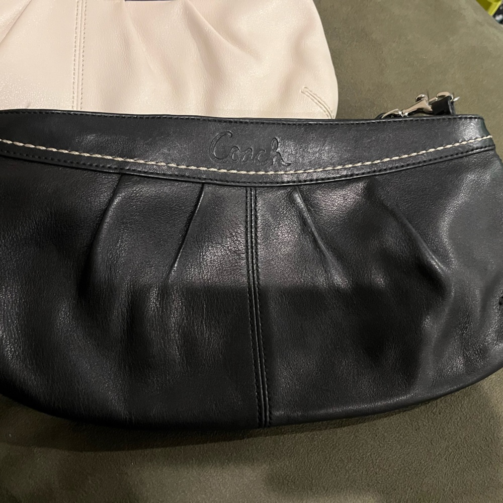 Wide approx 12 in length wristlet coach authentic leather great condition
